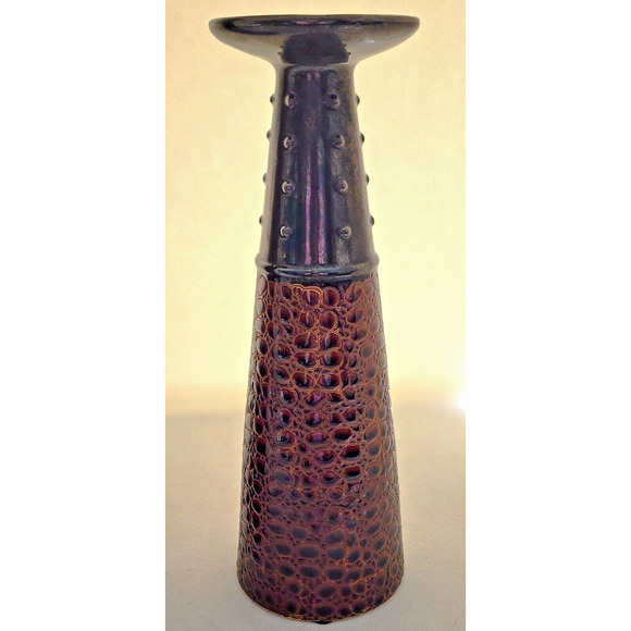 CANDLE HOLDERS-Pillar Candle-Ceramic-Alligator and Metal Look-12" & 10"-Set of 2 - Picture 4 of 11